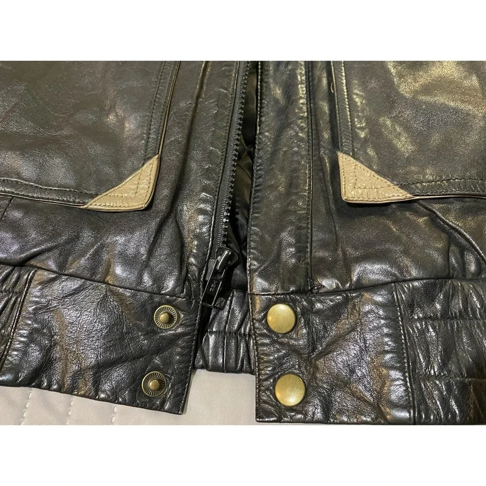 RARE‎ Vintage 80's Stratège Leather Convertible Jacket/ Vest Mens Size 38 Black